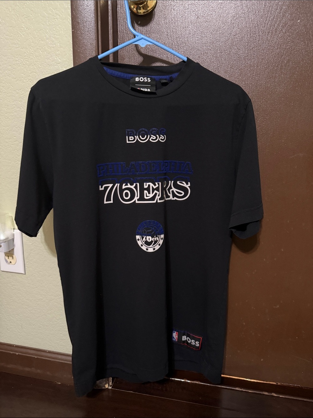 Men's NBA x Hugo Boss Black Philadelphia 76ers Team Bounce Tri-Blend T-Shirt